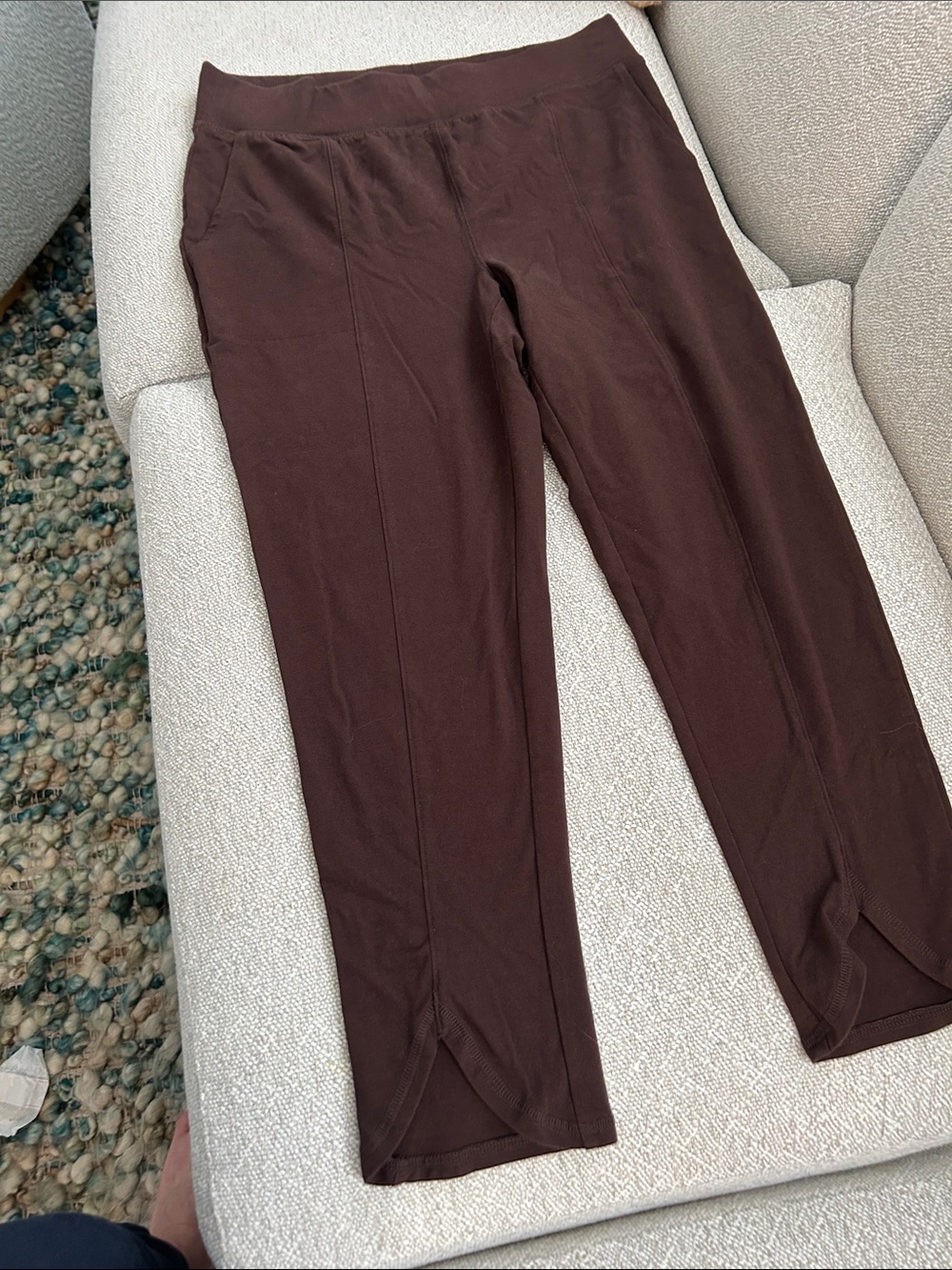 Dark Brown Pull-On Stretch Pants